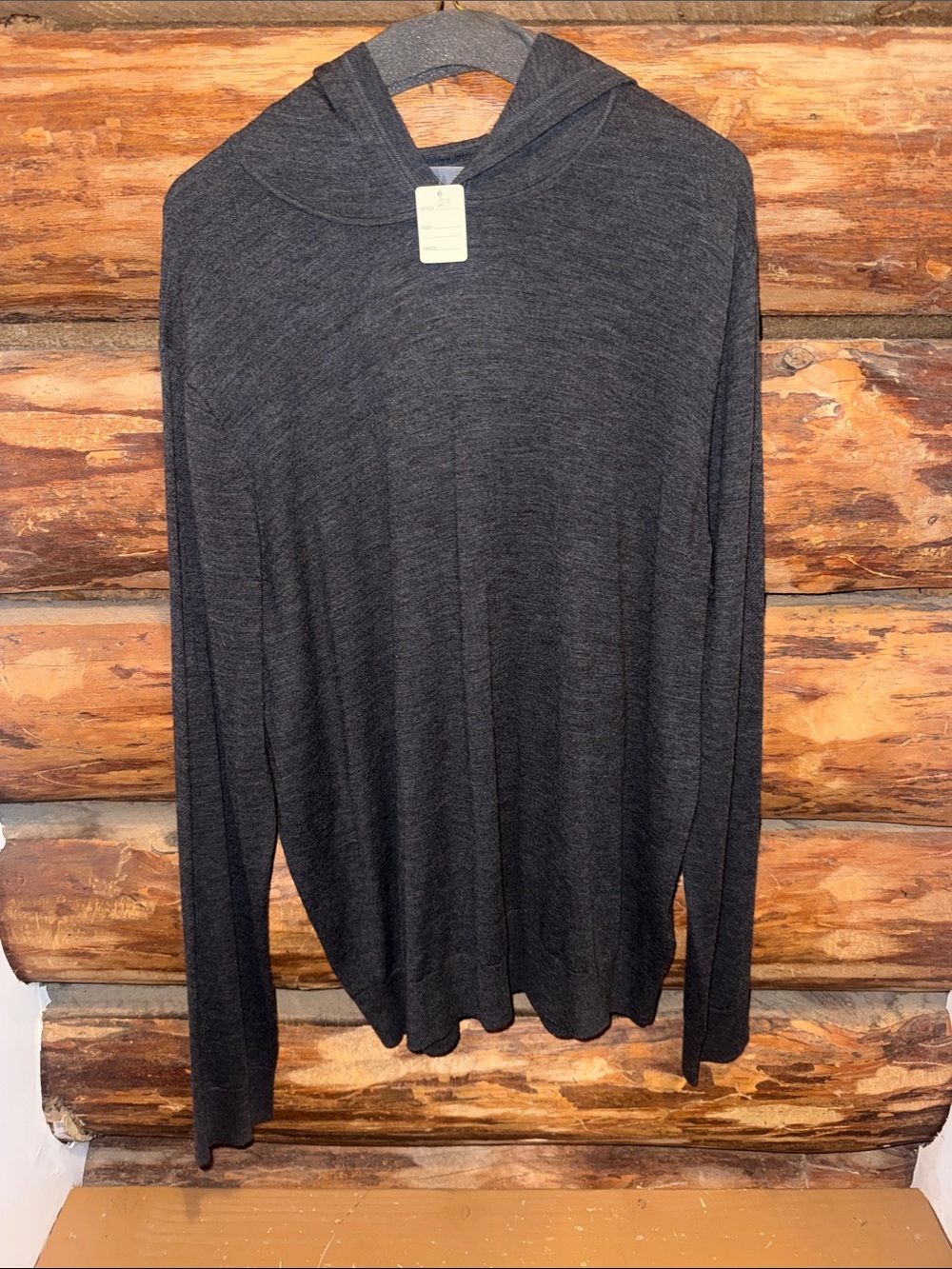 🩶NWOT Vince Men's Charcoal Wool Crewneck Hoodie Sweater